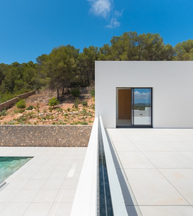 Resa Estates Ibiza for sale newbuilt villa Roca Llisa luxury elevator exterior campo.jpg
